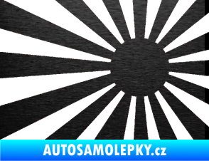 Samolepka Vlajka Japonsko 002 pravá JDM škrábaný kov černý