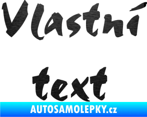 Samolepka Vlastní text - Staccato škrábaný kov černý