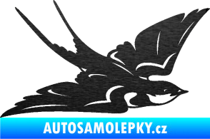 Samolepka Vlaštovka 002 pravá škrábaný kov černý