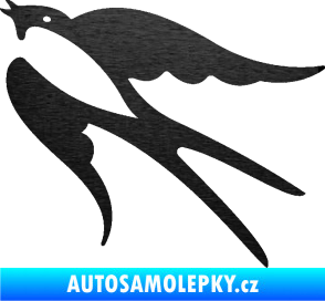 Samolepka Vlaštovka 003 levá škrábaný kov černý