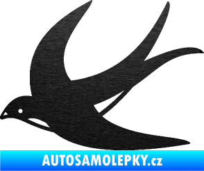 Samolepka Vlaštovka 004 levá škrábaný kov černý