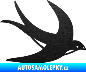 Samolepka Vlaštovka 004 pravá škrábaný kov černý