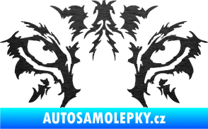 Samolepka Vlčí oči škrábaný kov černý