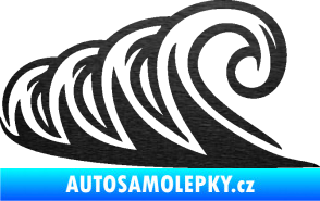 Samolepka Vlny 006 levá moře škrábaný kov černý