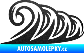 Samolepka Vlny 006 pravá moře škrábaný kov černý