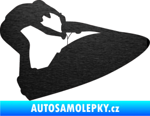 Samolepka Vodní skútr 002 pravá škrábaný kov černý
