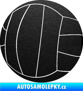 Samolepka Volejbalový míč 003 škrábaný kov černý