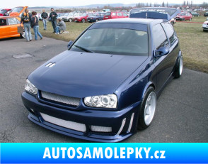 Samolepka Volkswagen Golf 3 - přední škrábaný kov černý
