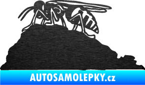 Samolepka Vosa 002 levá škrábaný kov černý