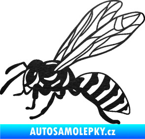 Samolepka Vosa 006 levá škrábaný kov černý