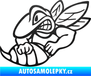 Samolepka Vosa levá škrábaný kov černý