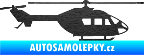 Samolepka Vrtulník 001 pravá helikoptéra škrábaný kov černý