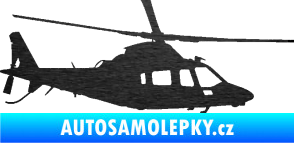 Samolepka Vrtulník 004 pravá helikoptéra škrábaný kov černý