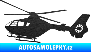 Samolepka Vrtulník 006 levá helikoptéra škrábaný kov černý