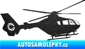 Samolepka Vrtulník 006 pravá škrábaný kov černý