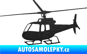 Samolepka Vrtulník 008 levá helikoptéra škrábaný kov černý