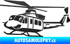 Samolepka Vrtulník 010 levá helikoptéra škrábaný kov černý