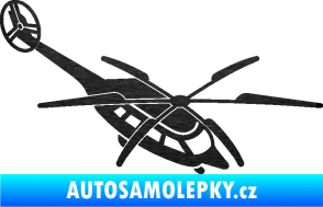 Samolepka Vrtulník 011 pravá helikoptéra škrábaný kov černý