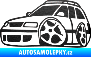 Samolepka VW Passat b6 karikatura levá škrábaný kov černý