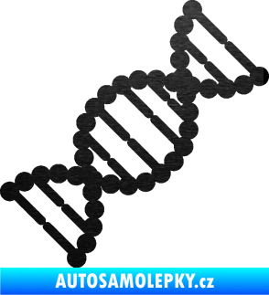 Samolepka Vzorec DNA pravá škrábaný kov černý