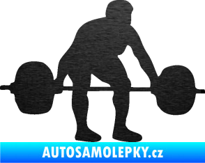 Samolepka Vzpírání 001 pravá škrábaný kov černý