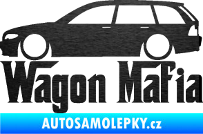 Samolepka Wagon Mafia 002 nápis s autem škrábaný kov černý