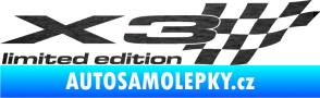 Samolepka X3 limited edition pravá škrábaný kov černý