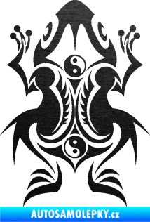 Samolepka Žába 001 škrábaný kov černý