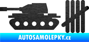 Samolepka Zářezy 008 tank škrábaný kov černý
