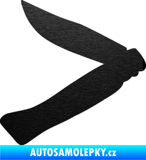 Samolepka Zavírací nůž 001 levá škrábaný kov černý
