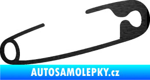Samolepka Zavírací špendlík 001 pravá  škrábaný kov černý