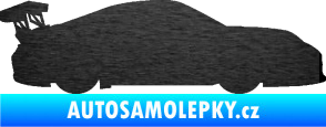 Samolepka Závodní auto 001 pravá škrábaný kov černý