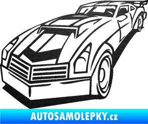 Samolepka Závodní auto 003 levá škrábaný kov černý