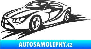 Samolepka Závodní auto 007 levá škrábaný kov černý