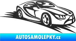 Samolepka Závodní auto 007 pravá škrábaný kov černý
