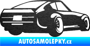 Samolepka Závodní auto 009 pravá škrábaný kov černý