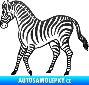 Samolepka Zebra 002 levá škrábaný kov černý