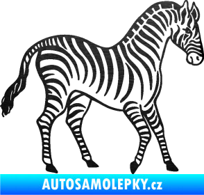 Samolepka Zebra 002 pravá škrábaný kov černý