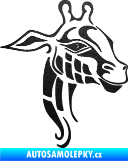 Samolepka Žirafa 003 pravá škrábaný kov černý