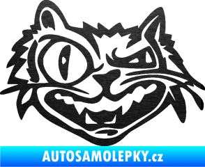 Samolepka Zlý kocour levá škrábaný kov černý