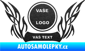Samolepka Znak Tetování 002 škrábaný kov černý