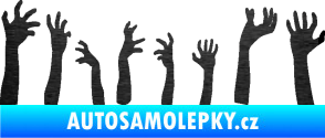 Samolepka Zombie 002 levá mrtví vylézají z hrobu škrábaný kov černý
