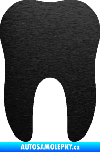 Samolepka Zub 001 stolička škrábaný kov černý