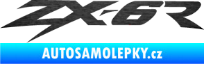 Samolepka ZX 6R škrábaný kov černý