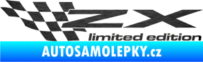 Samolepka ZX limited edition levá škrábaný kov černý