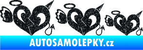 Samolepka Angel devil family 002 rodinka v autě Ultra Metalic černá