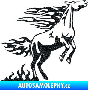Samolepka Animal flames 001 pravá kůň Ultra Metalic černá