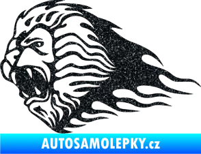 Samolepka Animal flames 014 levá lev Ultra Metalic černá
