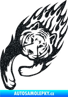 Samolepka Animal flames 015 levá tygr Ultra Metalic černá
