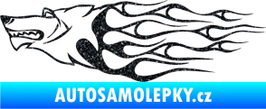 Samolepka Animal flames 017 levá vlk Ultra Metalic černá